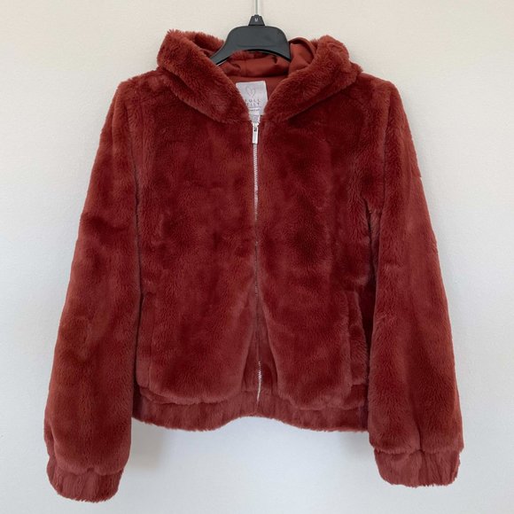 Full Tilt Faux Fur Hooded Bomber Jacket - Picture 3 of 12
